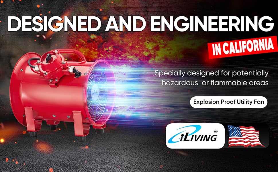 Designed and Engineered in California, Explosion Proof Utility Fan