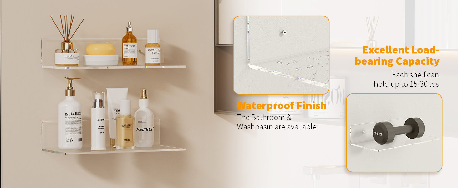 clear wall shelves