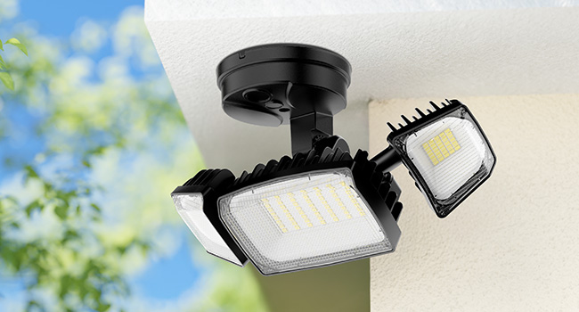 soffit mounted flood light