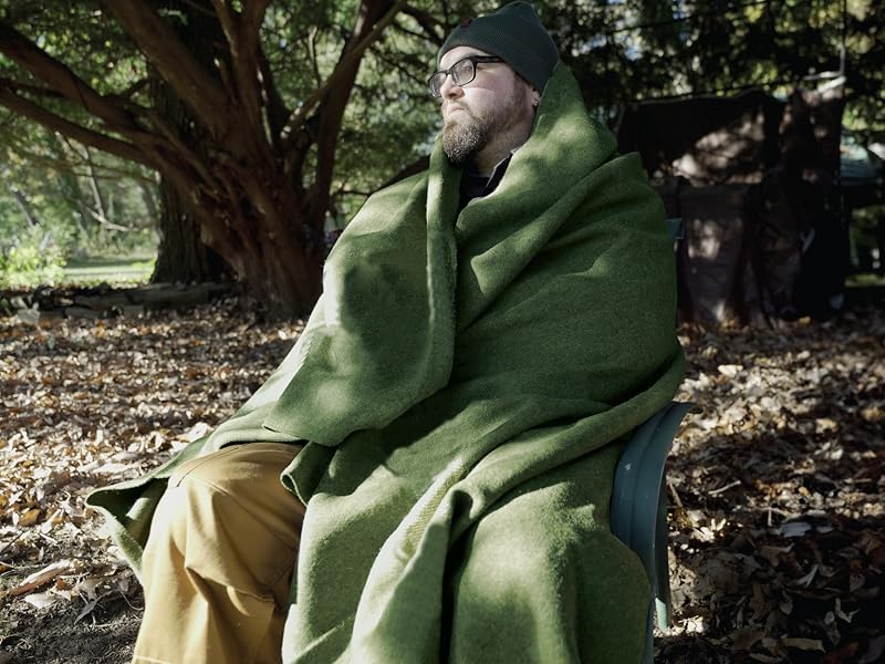 Wool Blanket - Warm Emergency Outdoor, Sporting Events, Camping Sleep Throw