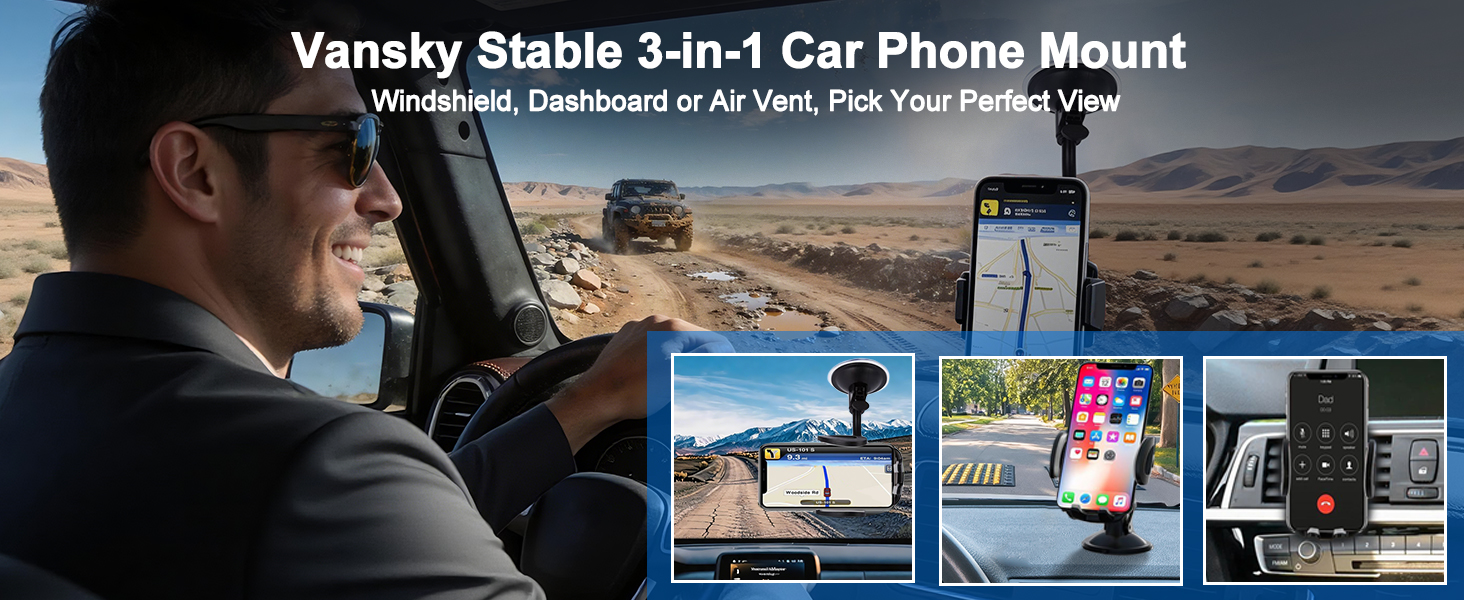 3-in-1 Car Phone Mount