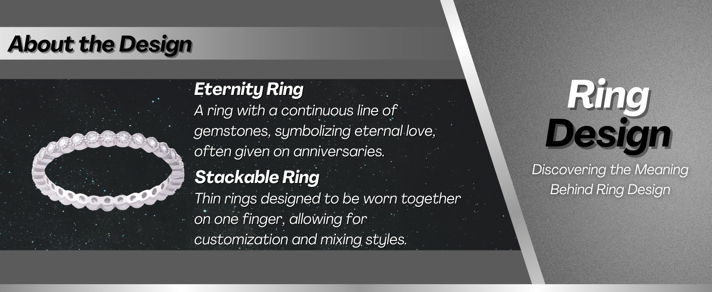 Sterling Silver CZ Thin Stacking Eternity Band Ring Design