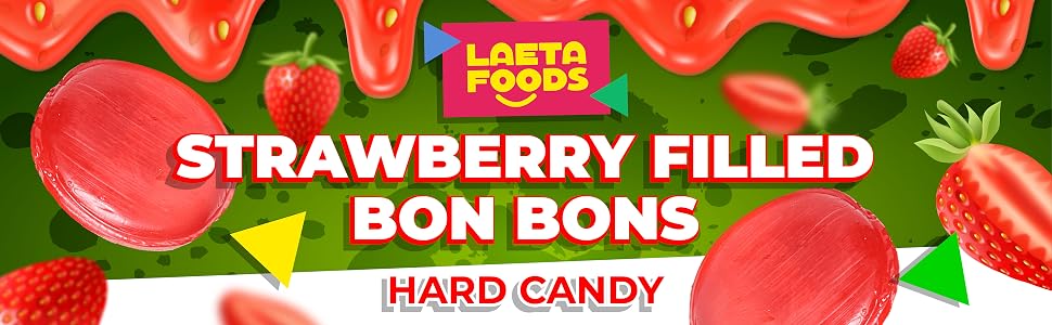bon bons hard candy strawberry fill individually wrapped fruit flavor sweet snack candies hostess