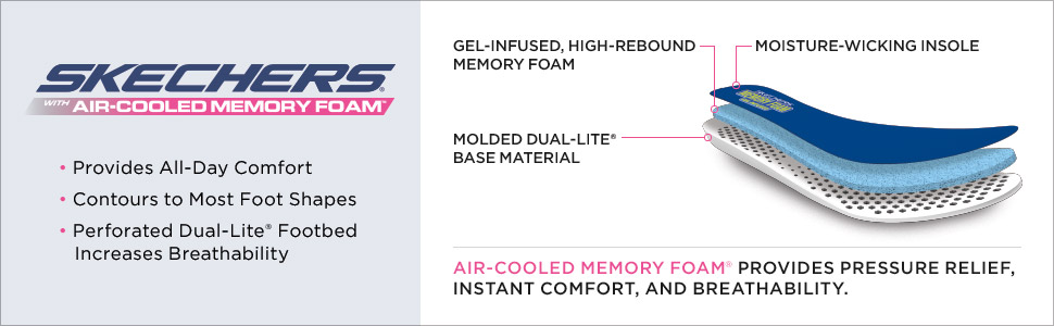 skechers air cooled memory foam