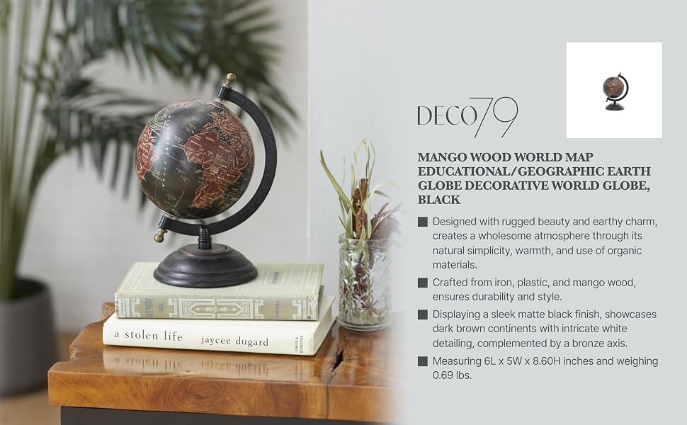 Deco 79 Rustic Black Globe