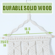 Durable 18.5-inch solid wood dowel providing secure support for the woven macrame cat bed.