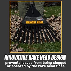 true temper, rake, poly, leaf, leaves, handle, quick, yard, lawn, garden, raking, CLOG FREE