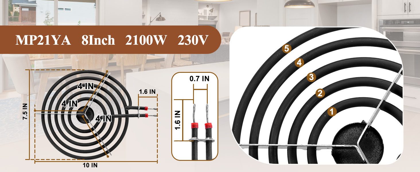 MP21YA Electric Range Burner Element Unit Set