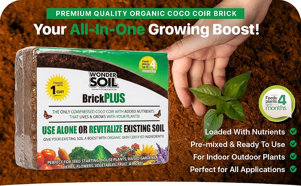 premium organic coco coir bricks compressed ready to use pre-mixed indoor outdoor plants worms