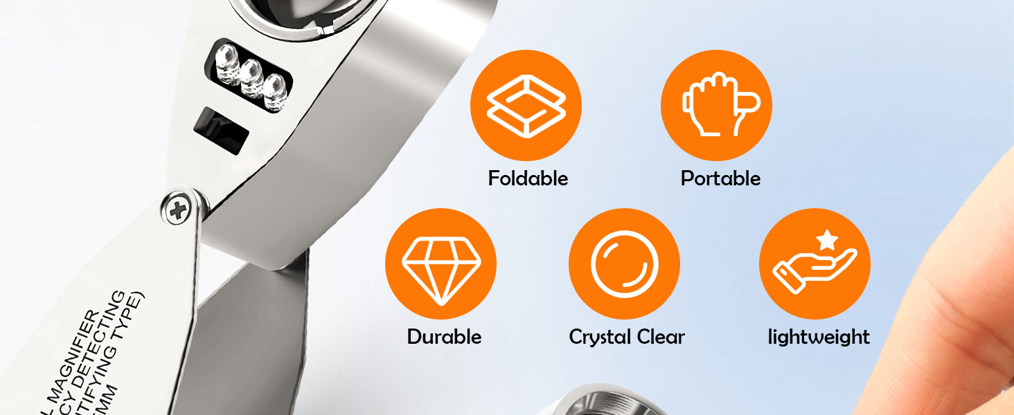 jewelry magnifying glass with light