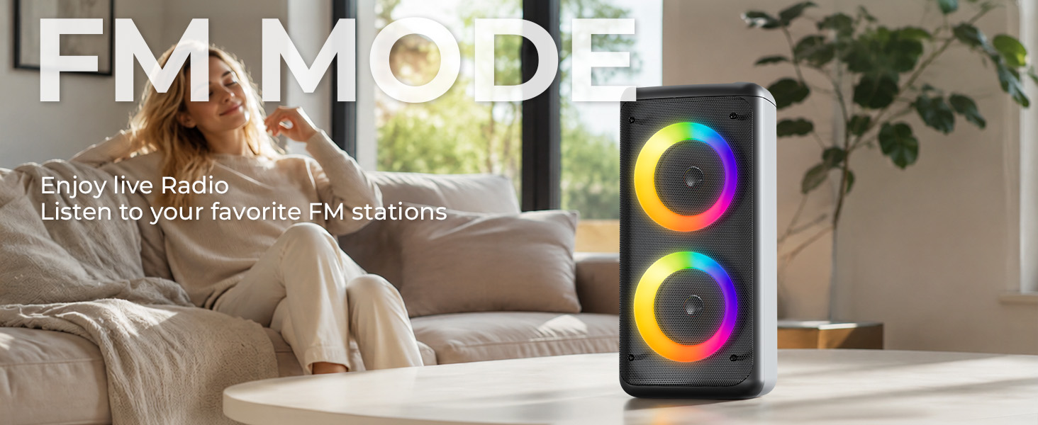 Bluetooth Speaker with 2 Wireless Microphones