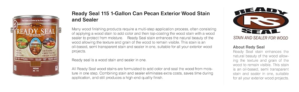 Ready Seal 115 1-Gallon Can Pecan Exterior Wood Stain and Sealer, Wood Stain and Sealer