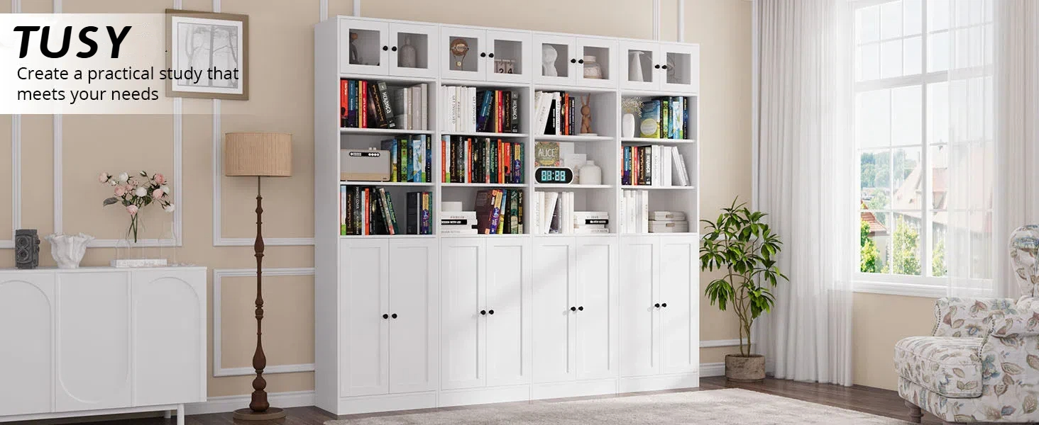 TUSY freestanding tall bookshelves for home office