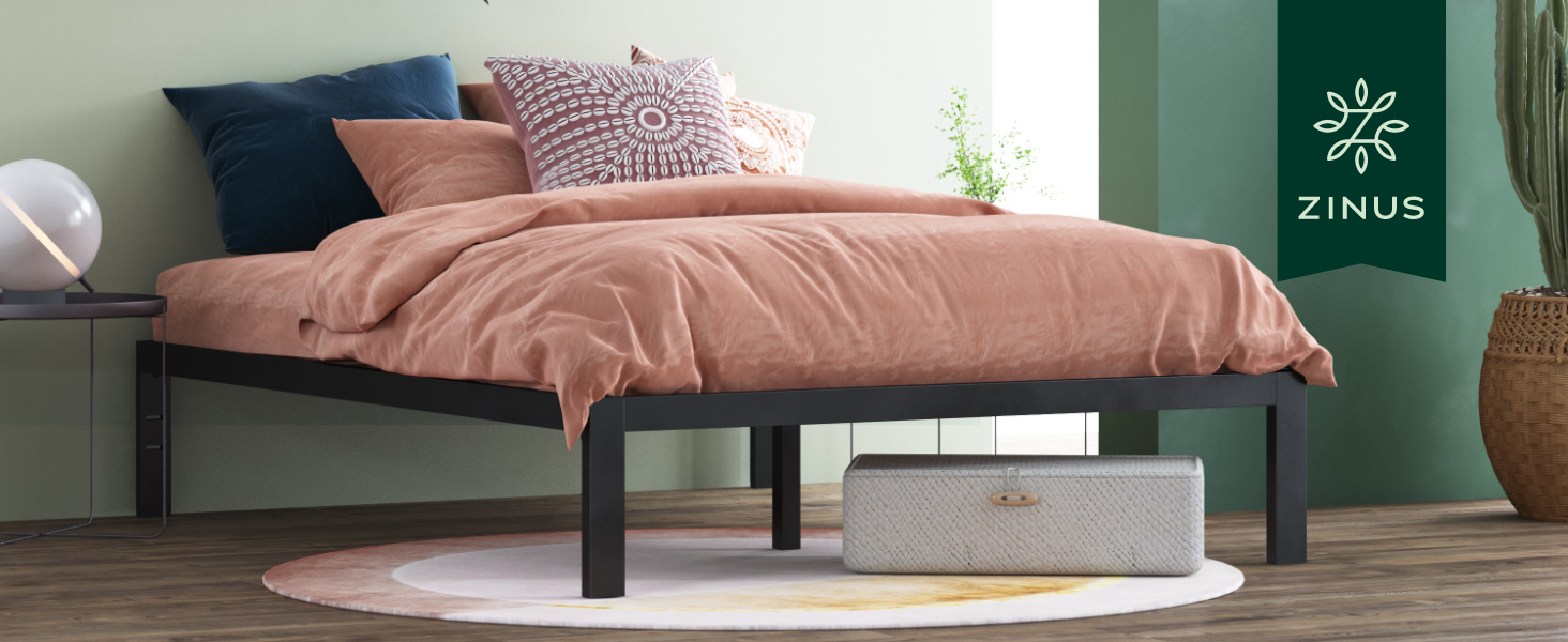 Mia Modern 14" Platform 1500H Metal Bed Frame