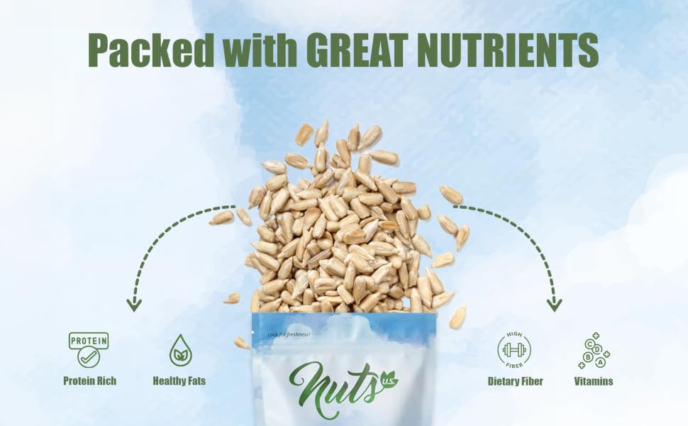 Raw sunflower, protein rich, healthy fats, dietary fiber, vitamins