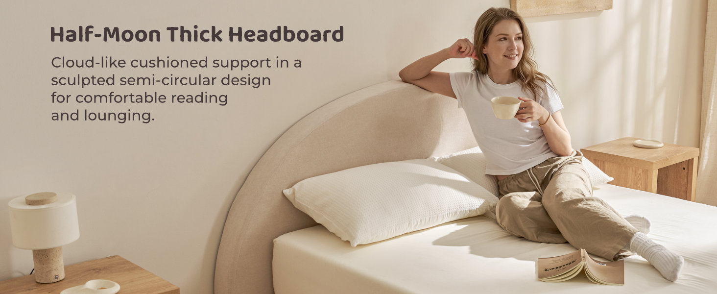 5 inch extra-thick foam headboard with cloud-comfort softness