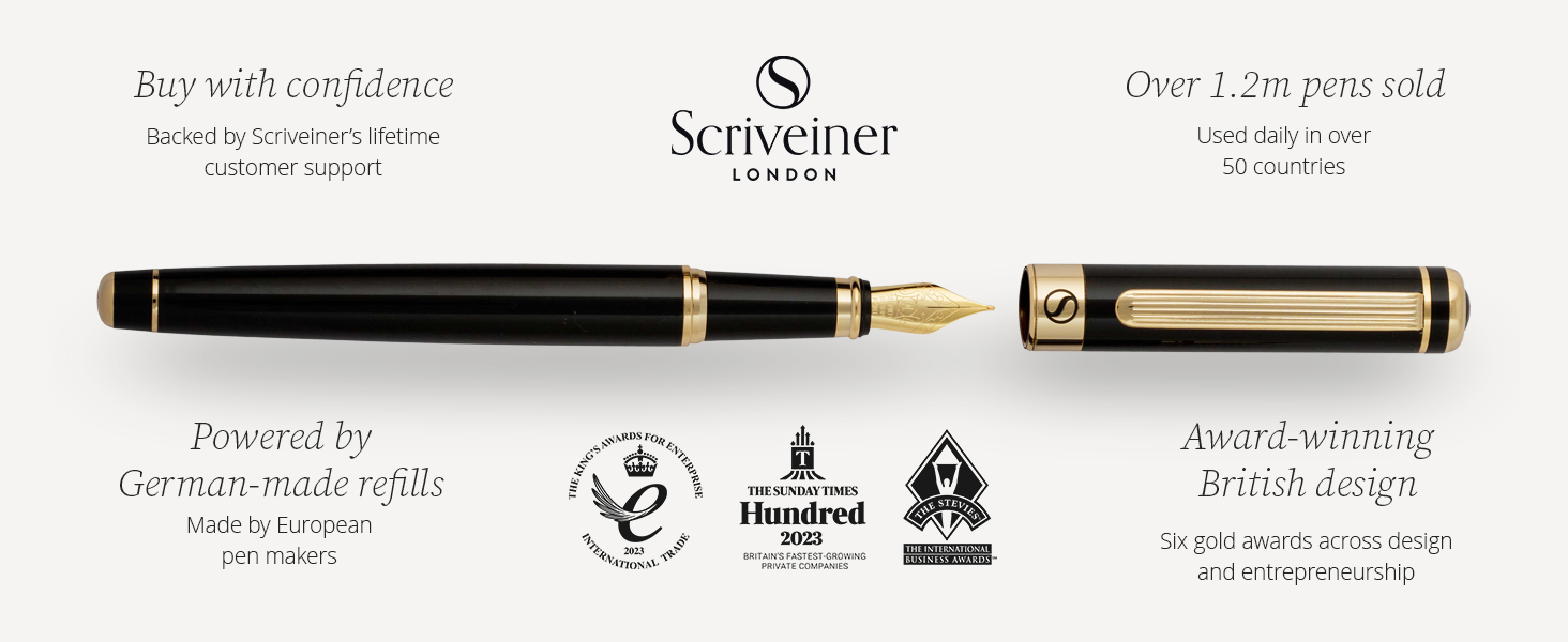 Scriveiner black fountain pen