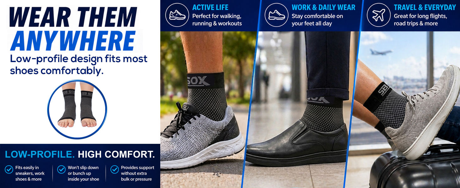 sb sox plantar fasciitis relief socks for men and women