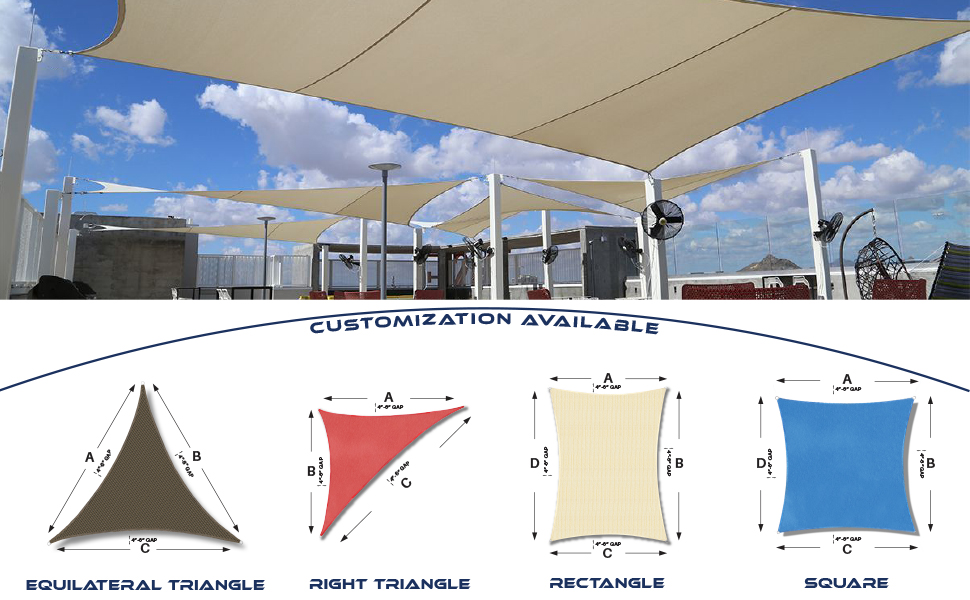 hardware sun shade sail with wire