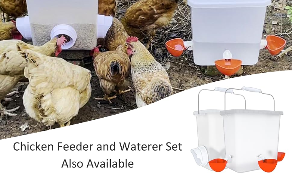 Suplklz chicken waterer and feeder set