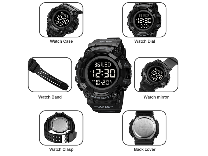 FANMIS Mens Military Multifunction Digital LED Watch