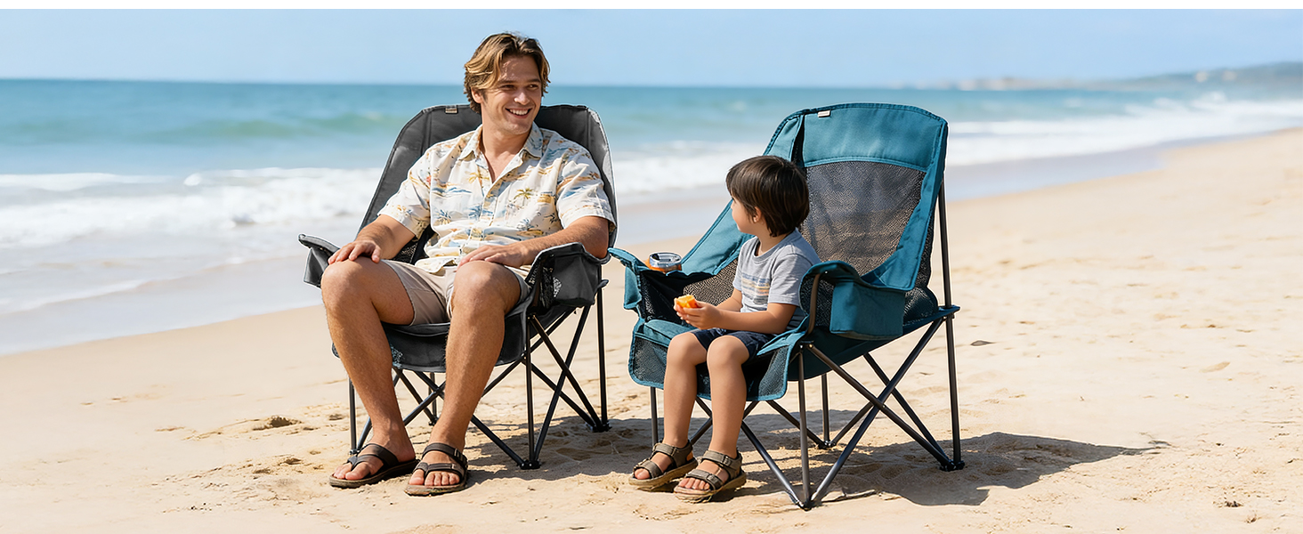2 in 1 Camping Chair with Detachable Cushion