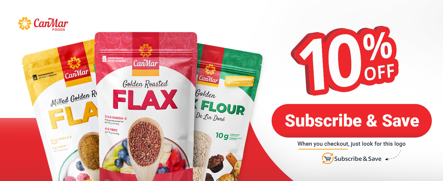 flax seeds, flax flour, milled golden, golden roasted, canmar