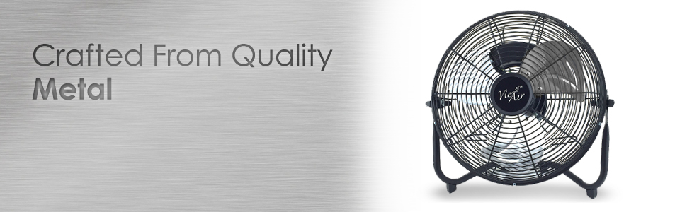 12 Inch High Velocity Black All Metal Tilting 3 Speed Floor Fan