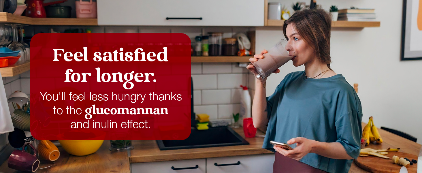 satisfied, less hungry, glucomannan, inulin effect, Fit&amp;Slim