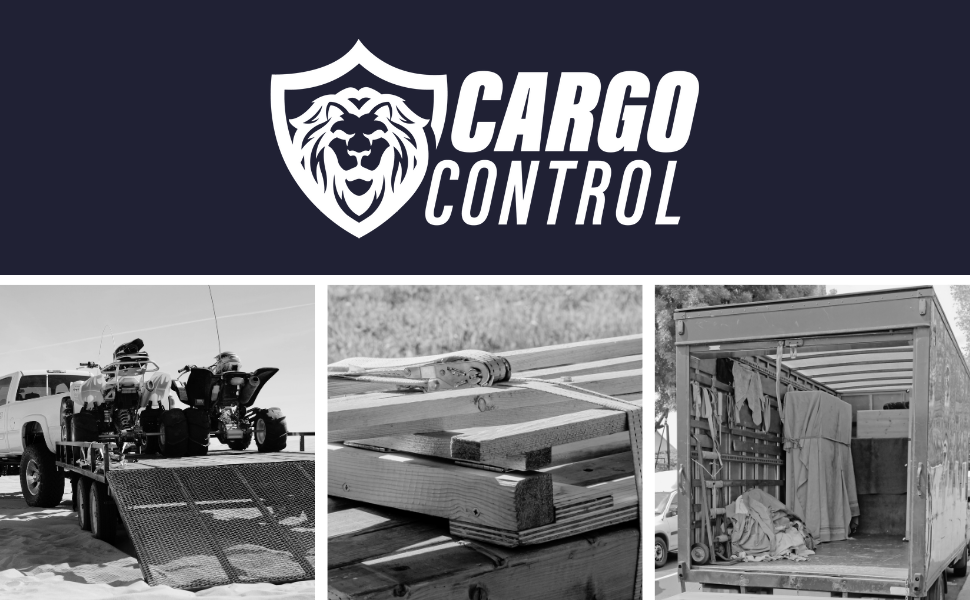 Cargo Control logo and ratchet straps in use