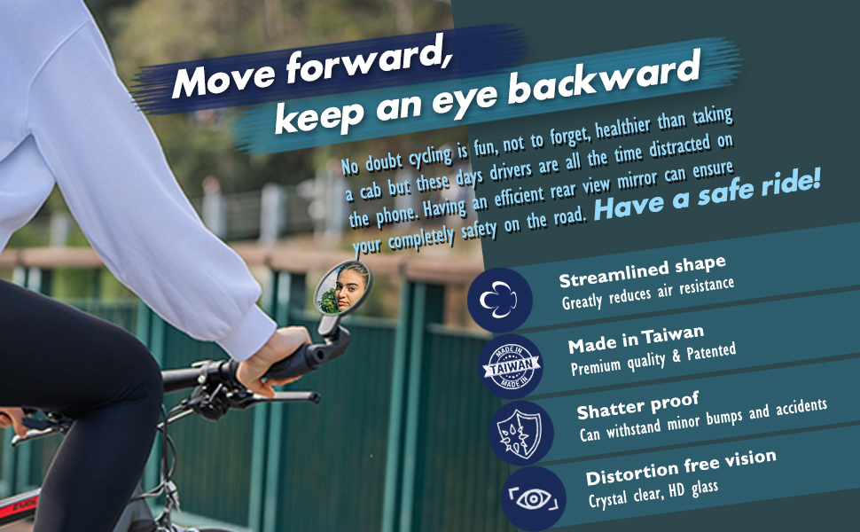 Move forward and keep an eye backward with our cycle mirror
