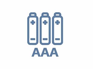 Illustrated image of 3 AAA Batteries with AAA underneath it