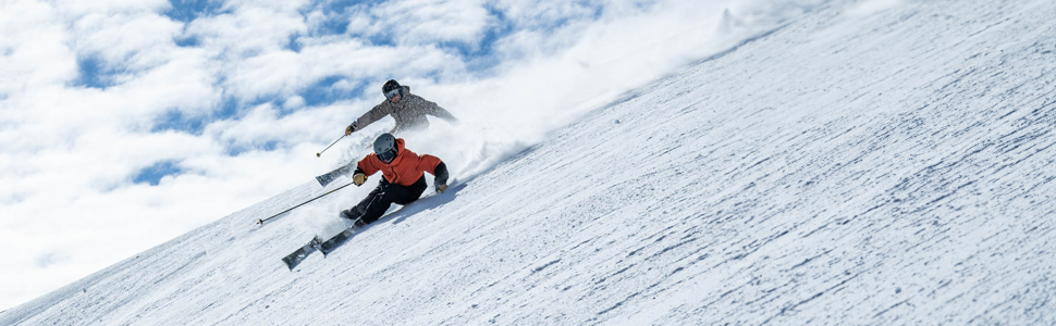 two men skiing