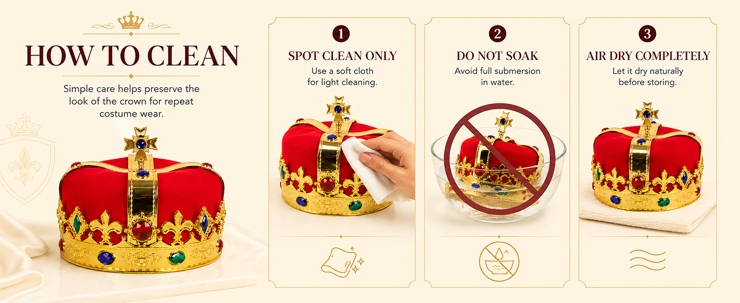 crown man king costume gold adult halloween plastic royal fake queen toy prince jewel