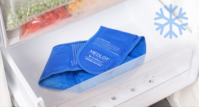 chill the pack in freezer for 3-4 hours for cold therapy