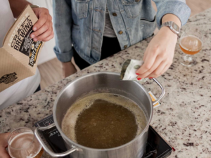 2 Adults Brewing Beer with 1 Gallon Home Beer Brewing Kit