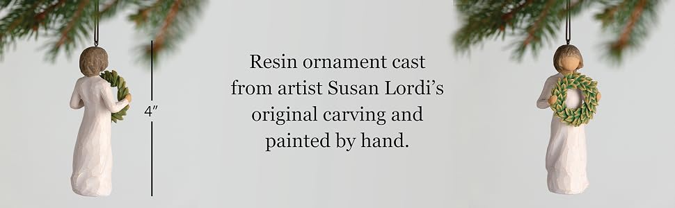 4 inch resin ornament cast from artist Susan Lordi's original carving and painted by hand