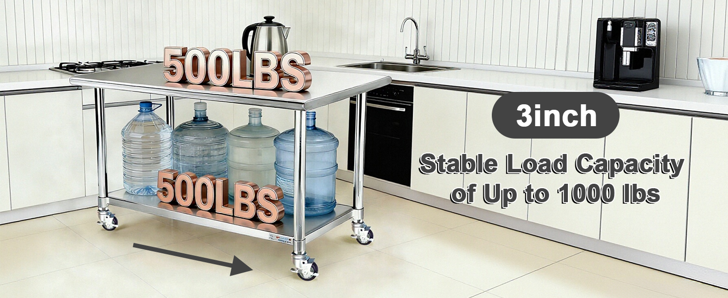stainless table casters