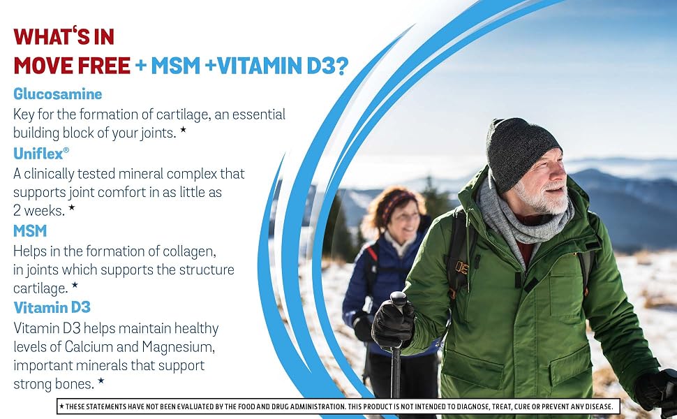 Move Free Advanced, Glucosamine Joint Health Supplement, MSM Vitamin D3