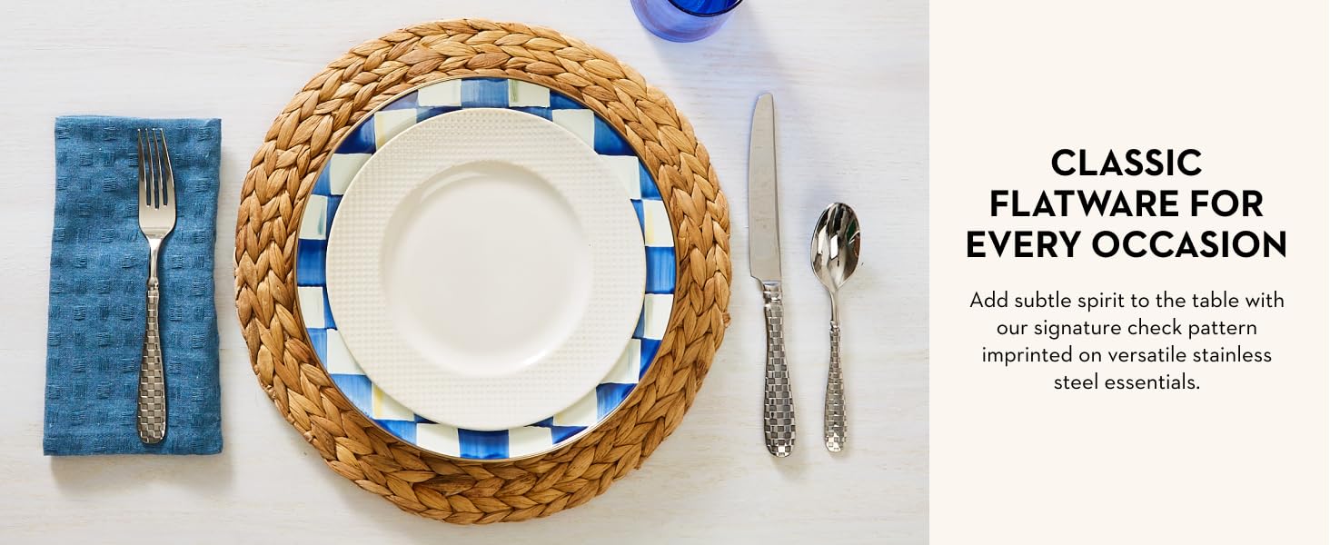 Silver Flatware with molded check handles go with every dining decor.