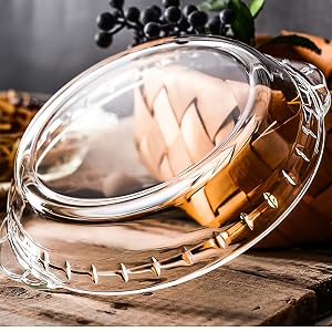 Kingrol 3 Pack Glass Pie Plates, 9 Inch Pie Baking Dishes with Handles