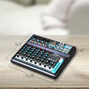 Professional Audio Mixer Sound Board Console Desk System Interface 8 Channel Digital USB Bluetooth