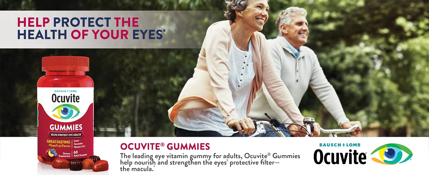 Ocuvite Gummies are chewable gummies for adults who prefer not to take soft gels