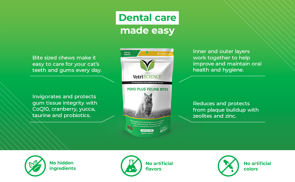 Cat dental chews make cat teeth cleaning and breath freshening easy