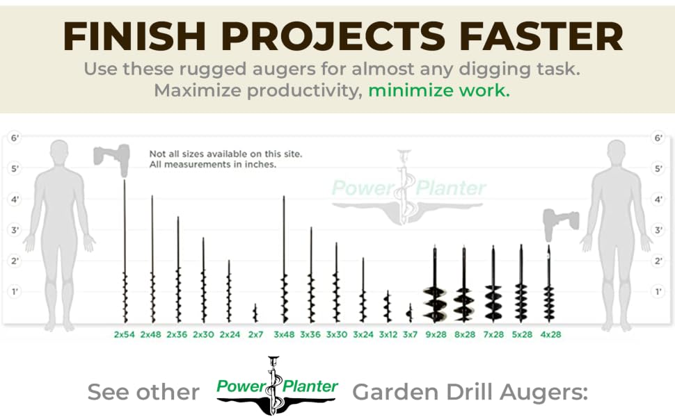 Earth Auger Size Chart