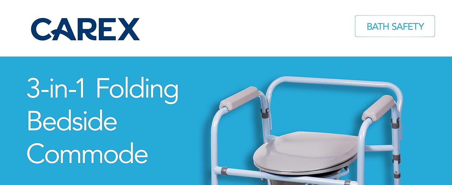 Portable Toilet for Camping, Supports Up to 300lbs, Bedside Commodes for Seniors and Commode Chair