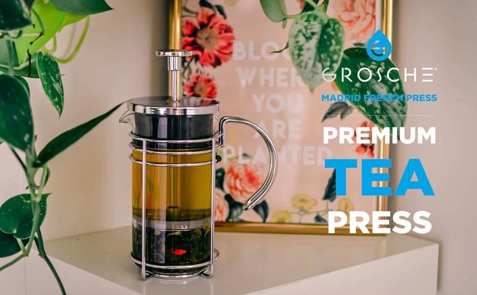 GROSCHE madrid chrome premium french press for tea