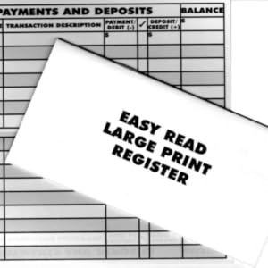 large print checkbook registers register large print low vision check register ledger bank book