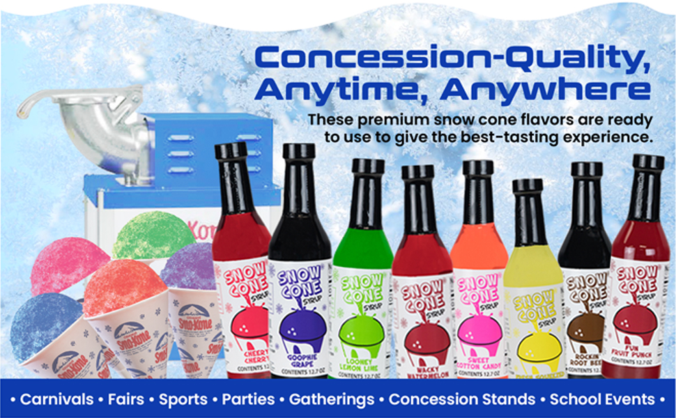 Snow Cone Pure Cane Syrup 12.7oz Twelve Pack