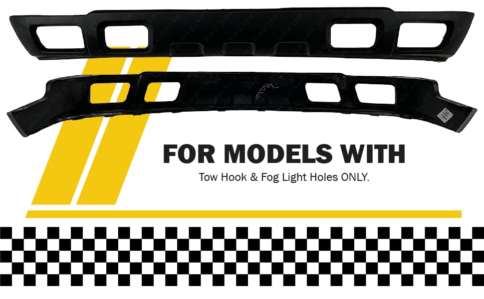 Textured, Black Front Lower Bumper Air Deflector